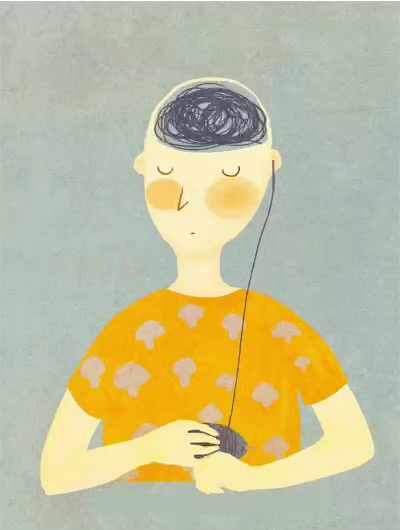 Illustrazione di una persona con maglia gialla che tiene le mani raccolte